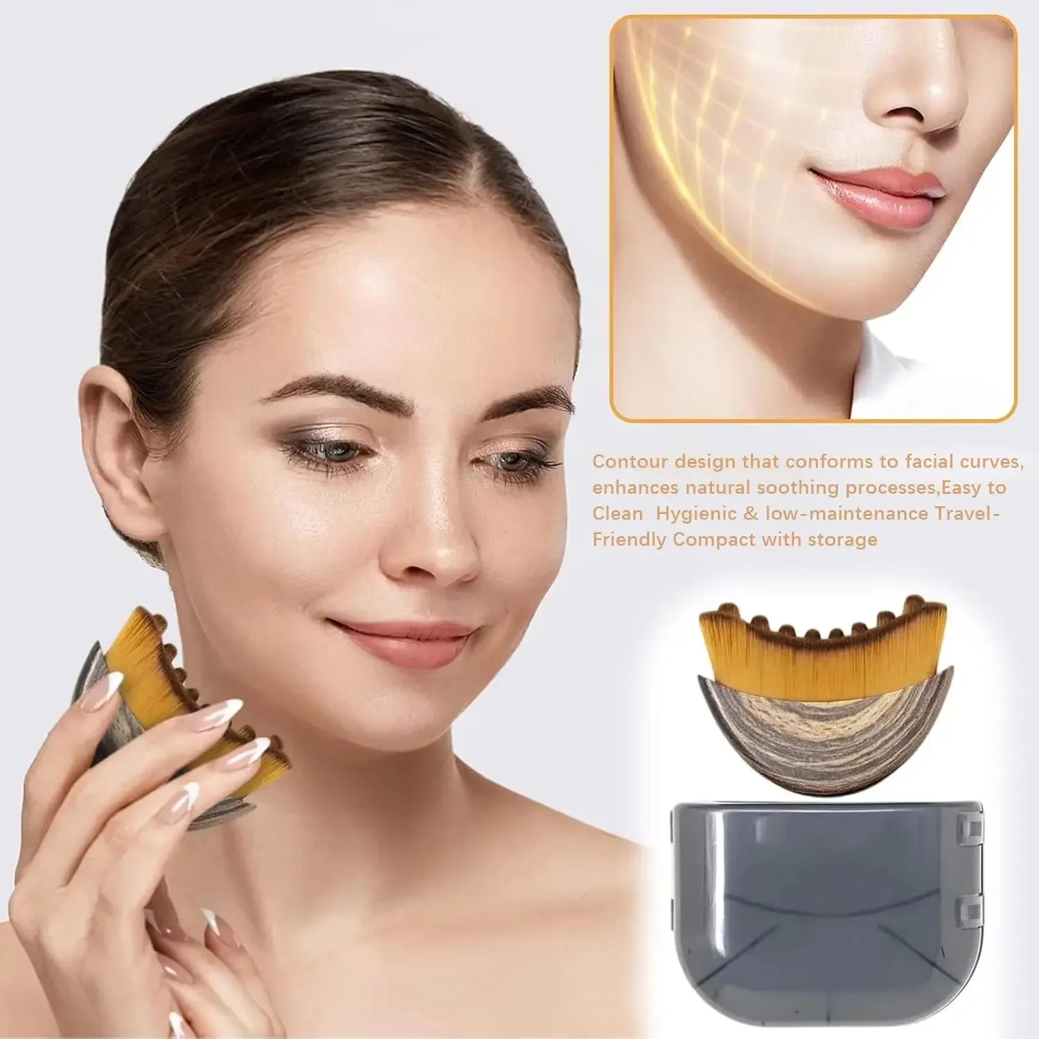 Lymphatic Contour Face Brush,Chin &Jawline Sculpting,Drainage Massager for Face,Ergonomically Designed to Fit The Skin Precisely - Billede 2